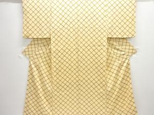 斜め格子模様小紋着物